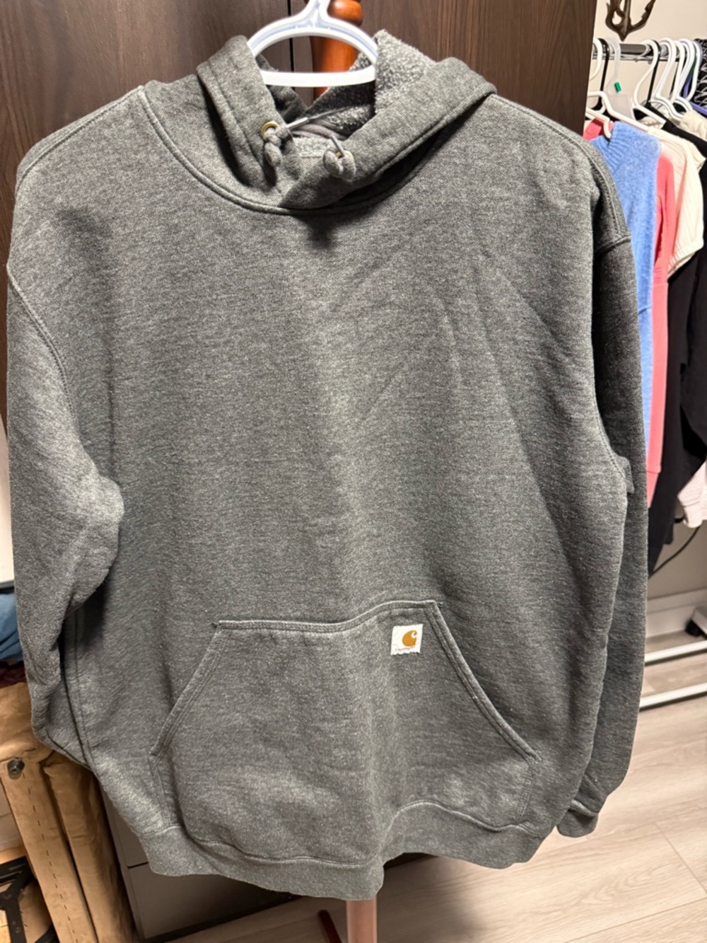 Carhartt Men's Charcoal Gray Hooded Pullover Sweatshirt